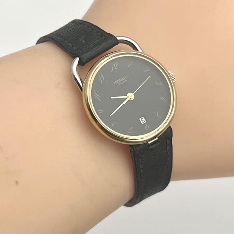 絕版古董錶 Hermes Arceau 二手男女裝皮革錶帶 手錶 腕錶 中古