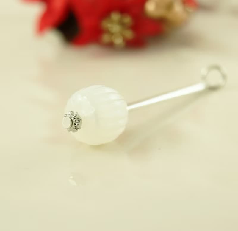 金花/藍葉耳貼x吊飾 2way兩用 耳勾 日本金屬配件