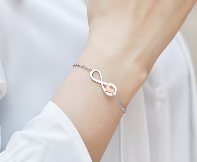 柯基手鍊 - 永恆與狗系列-抗敏醫療鋼