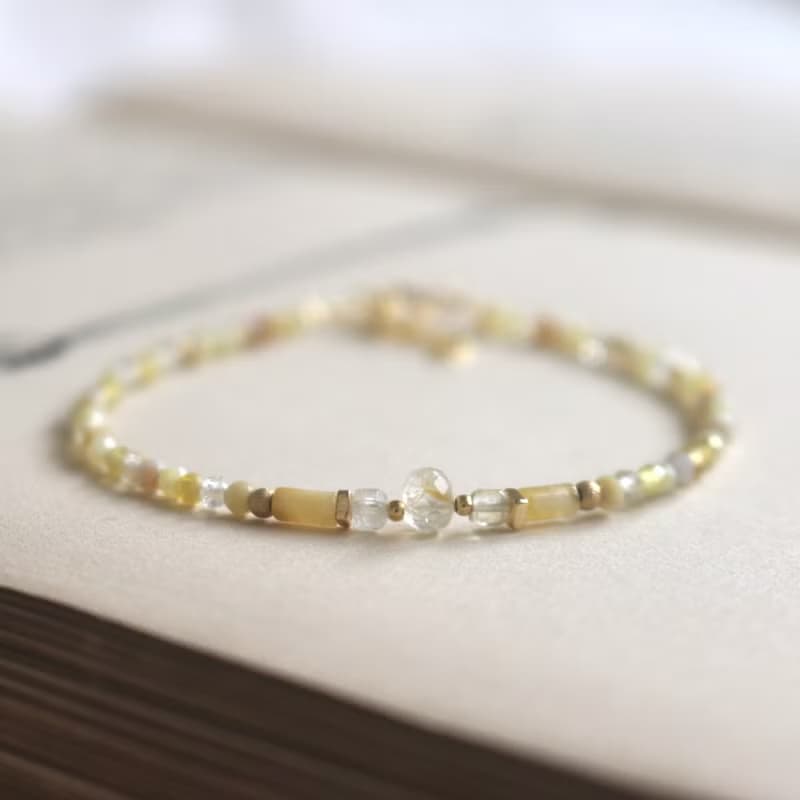 手鍊 黃水晶 黃澳寶 瑪瑙 - 滿足 -