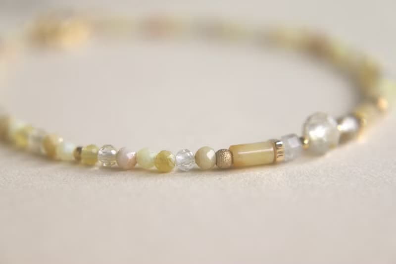 手鍊 黃水晶 黃澳寶 瑪瑙 - 滿足 -