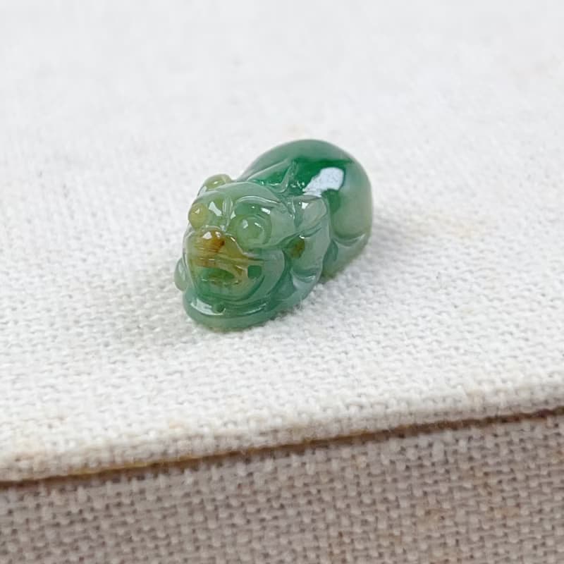 【招財神獸】黃綠雙彩貔貅項鍊擺飾 | 天然緬甸玉翡翠A貨 | 送禮
