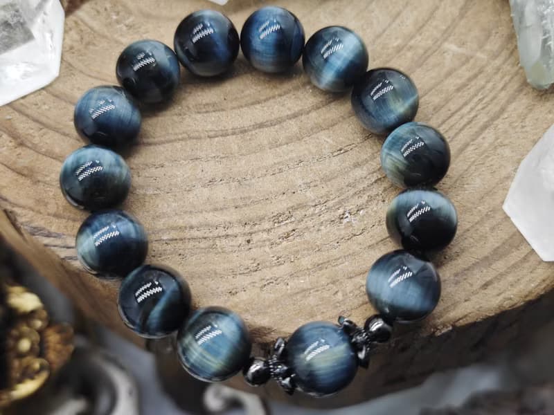 天然藍虎眼手串|強光感|拉絲感|願望之石|Tiger's eye blie