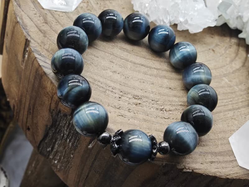 天然藍虎眼手串|強光感|拉絲感|願望之石|Tiger's eye blie