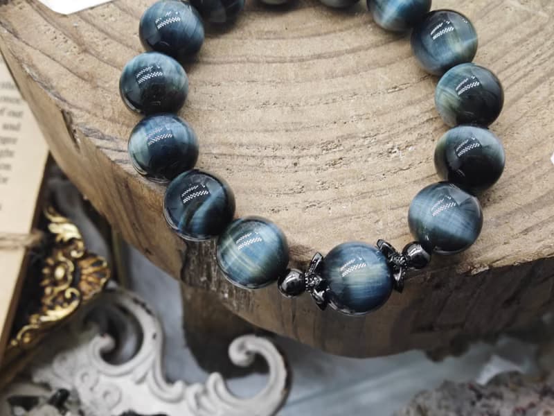 天然藍虎眼手串|強光感|拉絲感|願望之石|Tiger's eye blie