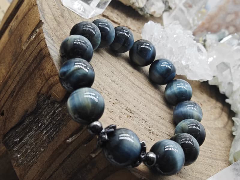 天然藍虎眼手串|強光感|拉絲感|願望之石|Tiger's eye blie