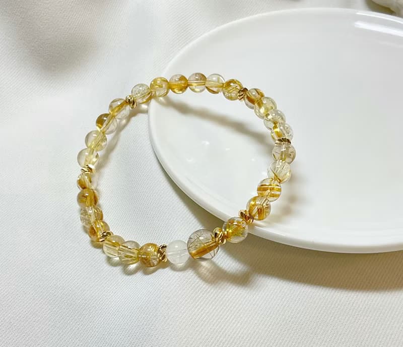 【豐盛與財富】 鈦晶  玻璃體藍月光石 水晶手鍊