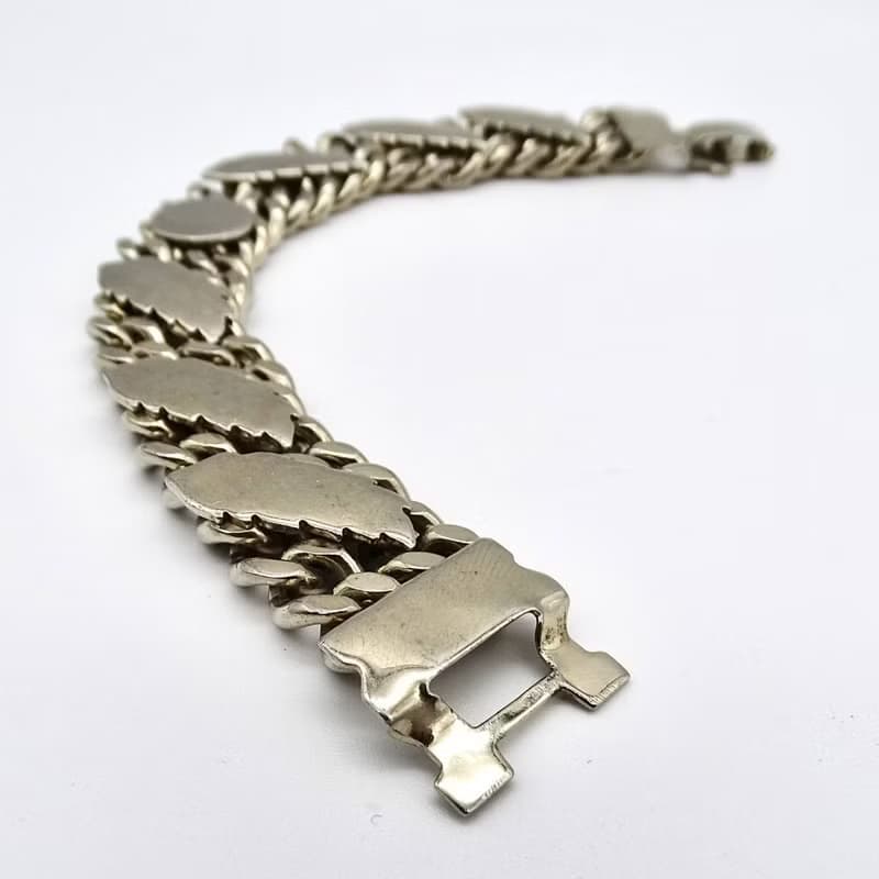 50s USA vintage silver leaf design bracelet