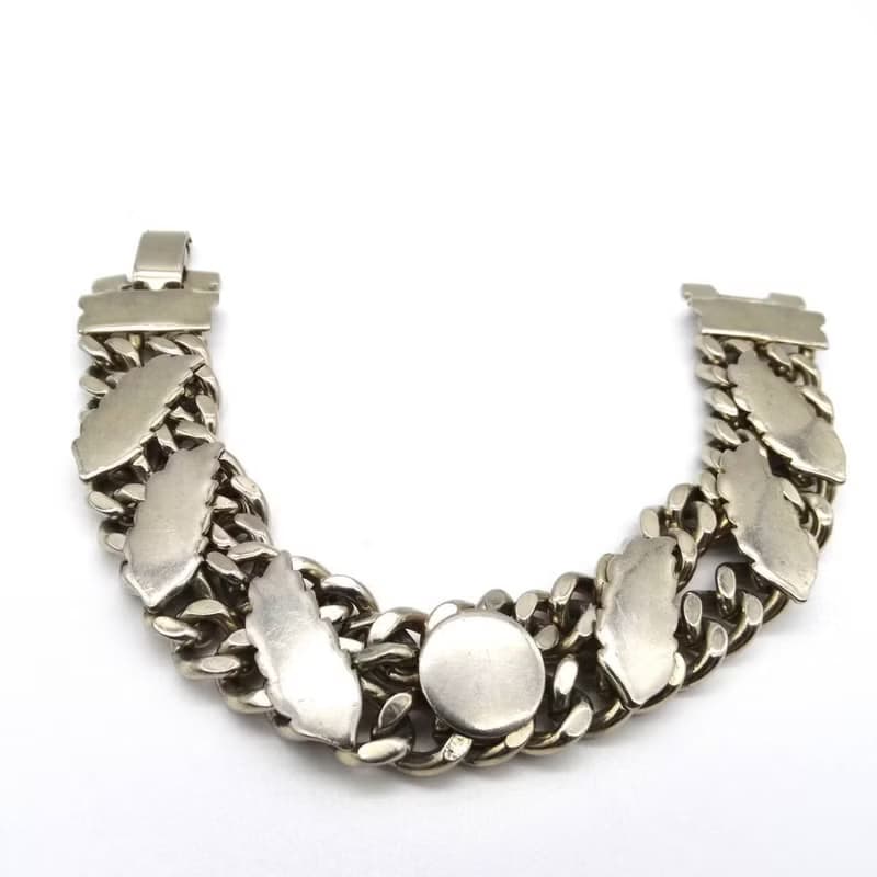 50s USA vintage silver leaf design bracelet