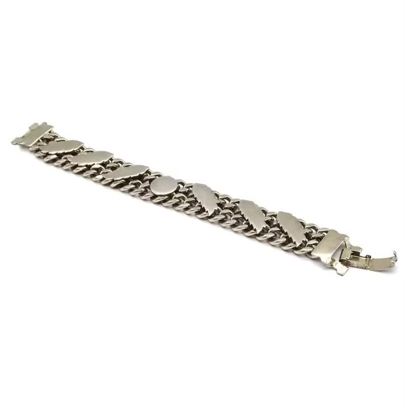 50s USA vintage silver leaf design bracelet