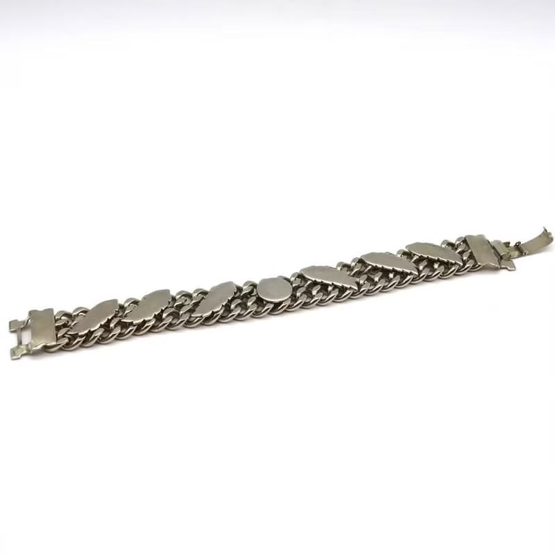 50s USA vintage silver leaf design bracelet