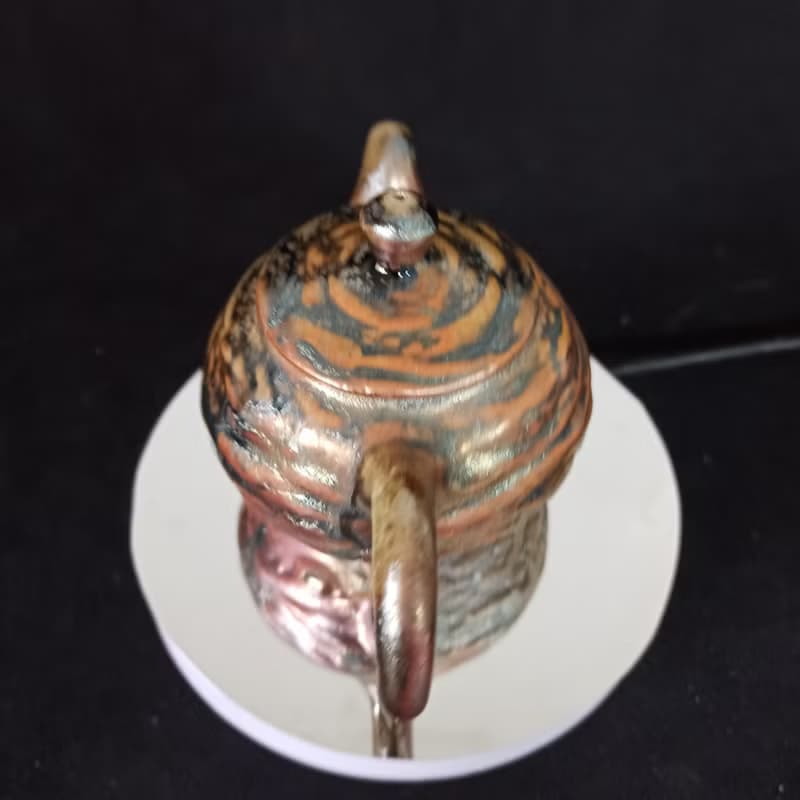 柴燒壺手拉胚落灰自然釉火痕金銀彩鶯歌職人精製