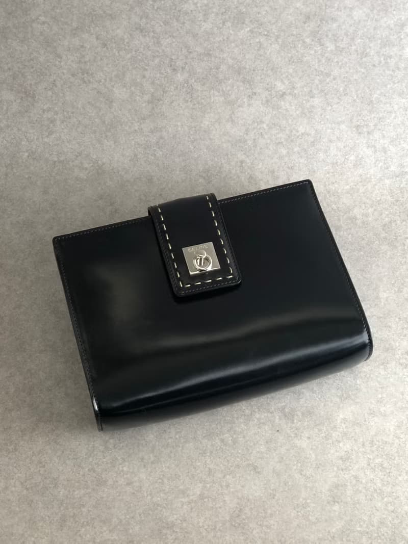 【 日本直送　名牌中古包 】CELINE セリーヌ クラッチバッグ ブラック ガンチーニ ステッチ レザー vintage ヴィンテージ オールド bktsdk