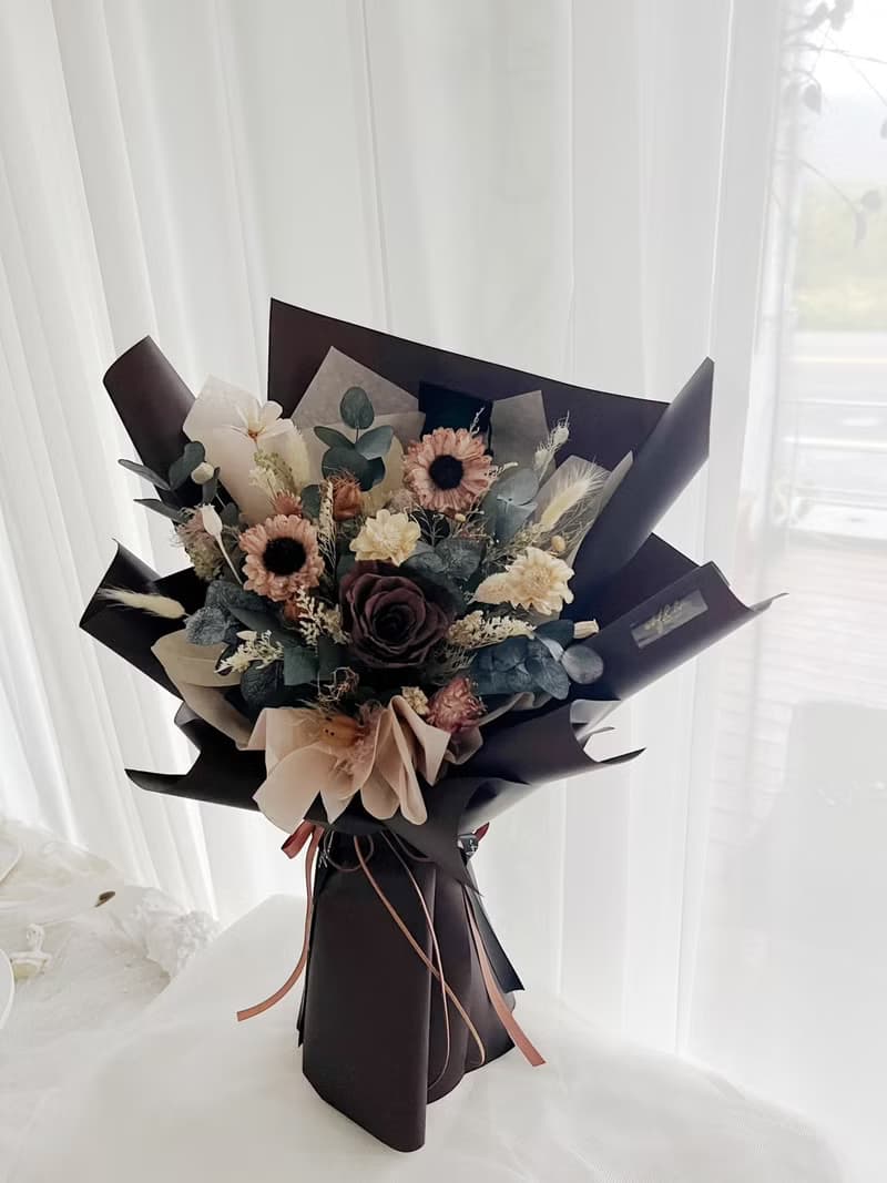 wbfxhm / 美拉德花束 煙燻巧克力乾燥花束 最美畢業花束