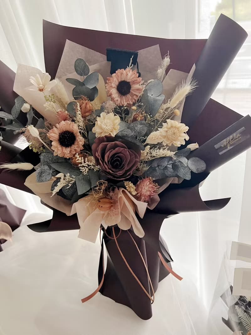 wbfxhm / 美拉德花束 煙燻巧克力乾燥花束 最美畢業花束