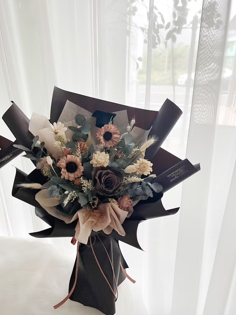 wbfxhm / 美拉德花束 煙燻巧克力乾燥花束 最美畢業花束