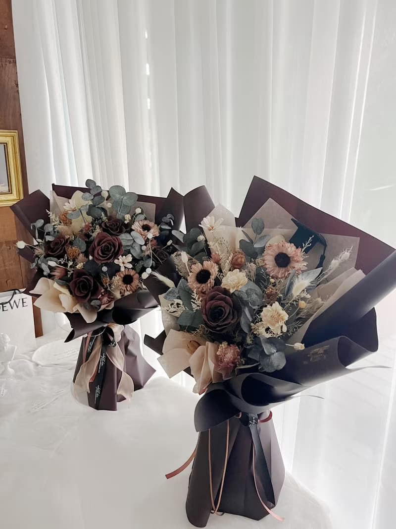 wbfxhm / 美拉德花束 煙燻巧克力乾燥花束 最美畢業花束