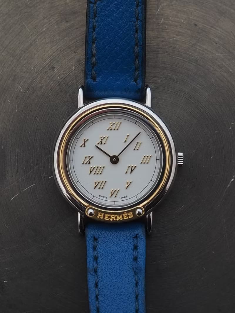 HERMES エルメス メテオール ウォッチ 腕時計 レディース ブルー ヴィンテージ