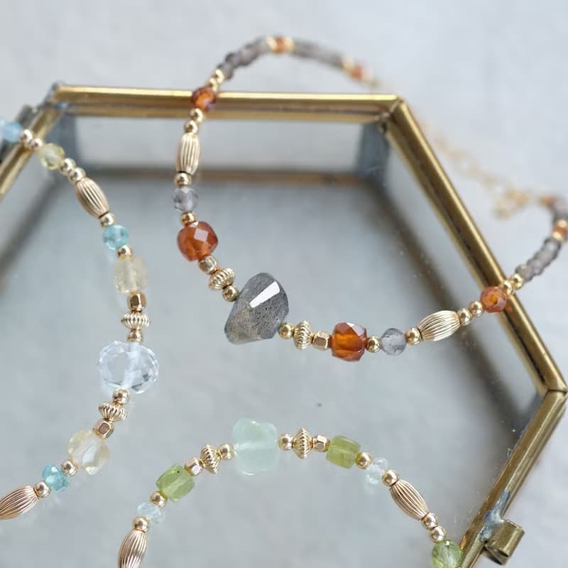 葡萄園之戀-14K包金橄欖石葡萄石手鍊