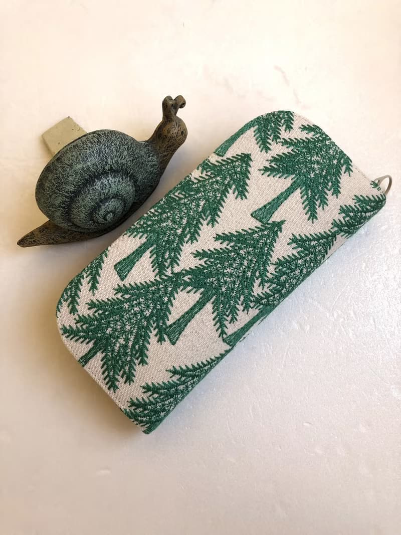 minä皆川 明刺繡亞麻【森-卡底】-長夾/皮夾/零錢包/禮物