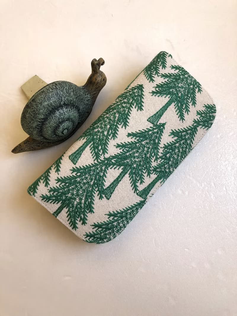 minä皆川 明刺繡亞麻【森-卡底】-長夾/皮夾/零錢包/禮物