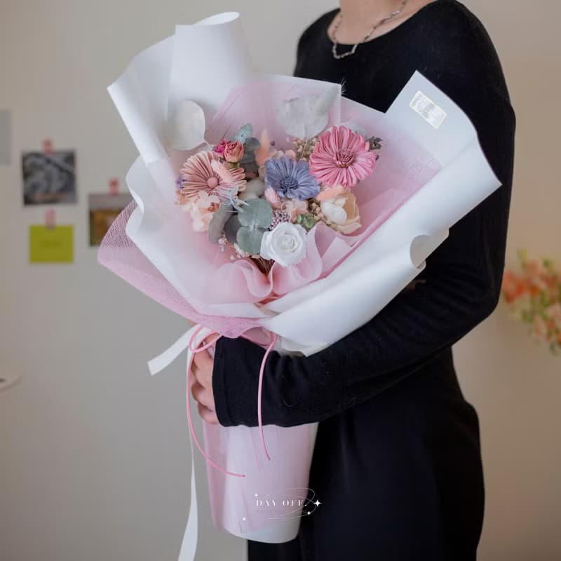 DAY OFF 畢業花束 畢業禮物 向日葵 太陽花 乾燥花束 永生花束