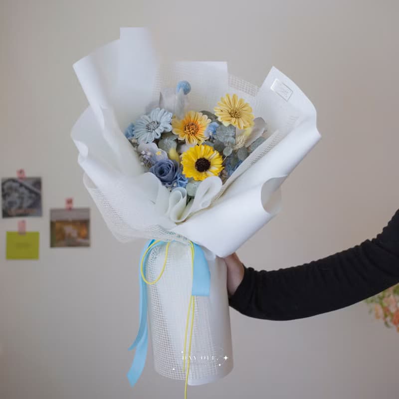 DAY OFF 畢業花束 畢業禮物 向日葵 太陽花 乾燥花束 永生花束