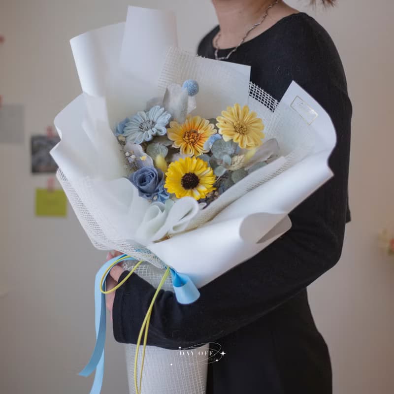 DAY OFF 畢業花束 畢業禮物 向日葵 太陽花 乾燥花束 永生花束