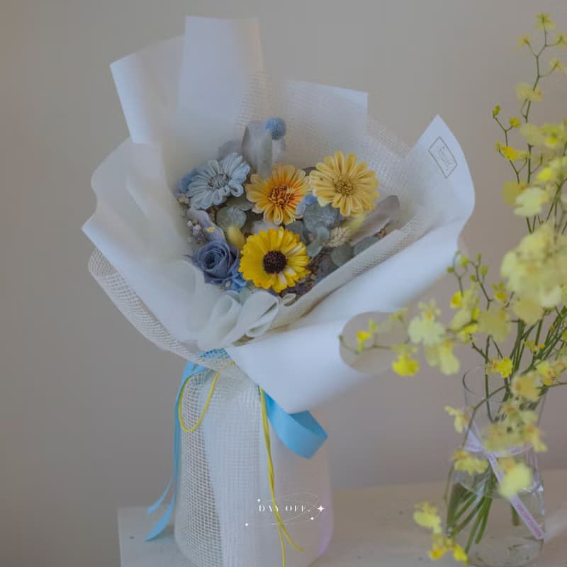 DAY OFF 畢業花束 畢業禮物 向日葵 太陽花 乾燥花束 永生花束