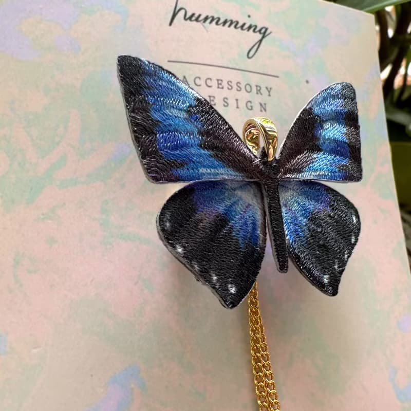 胸針 月神閃蝶 刺繡 蝴蝶  生日 禮物 禮盒