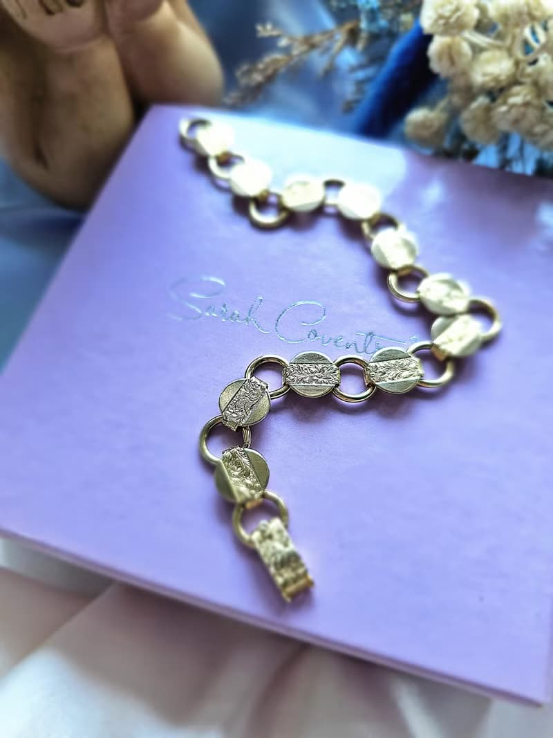 1959年SARAH COV金花紋手鍊/復古珠寶首飾/美國西洋古董