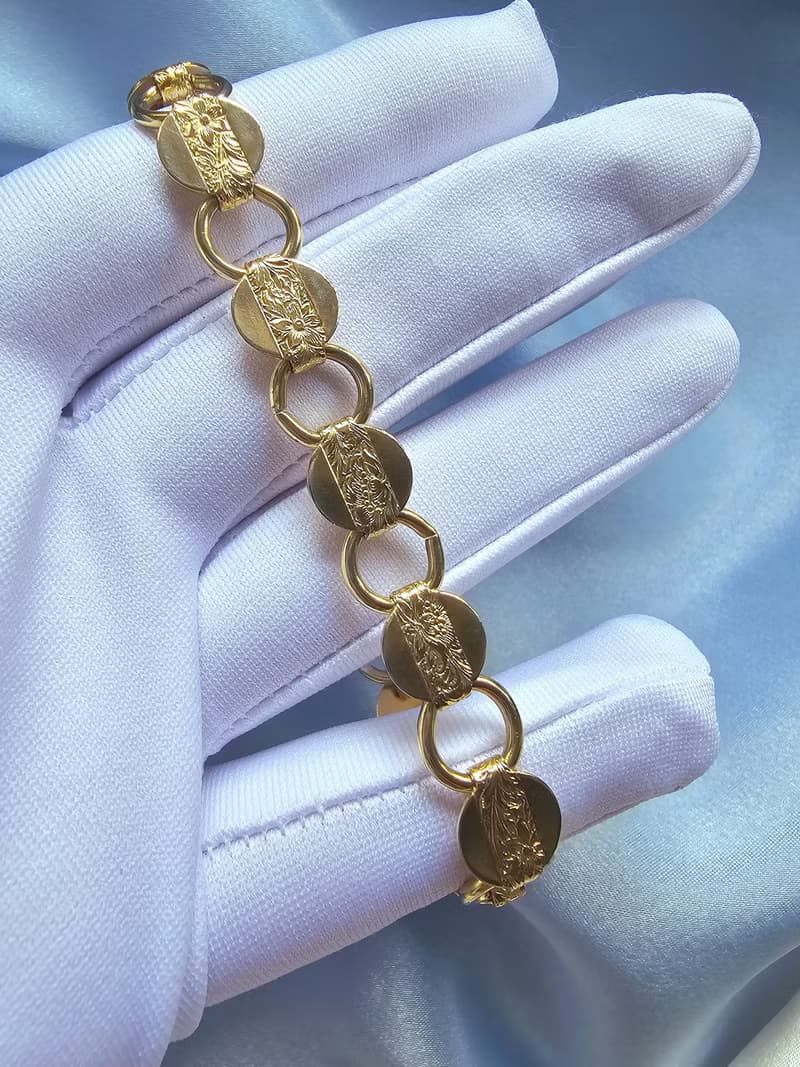 1959年SARAH COV金花紋手鍊/復古珠寶首飾/美國西洋古董