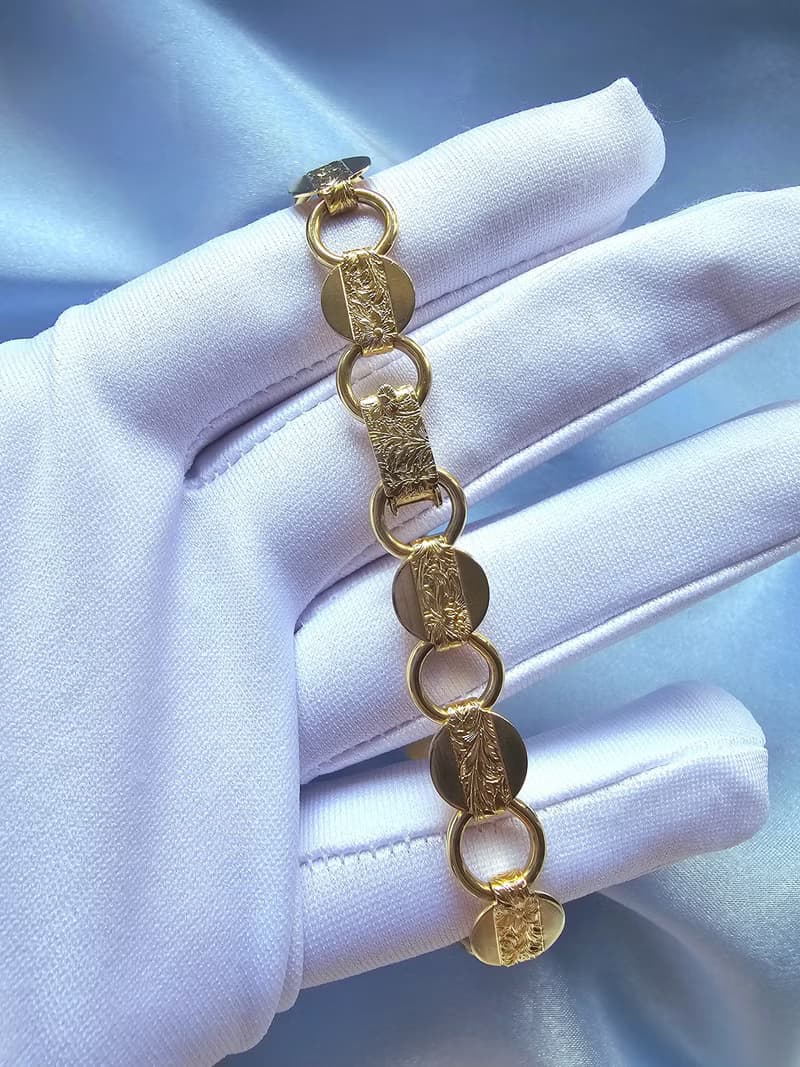 1959年SARAH COV金花紋手鍊/復古珠寶首飾/美國西洋古董