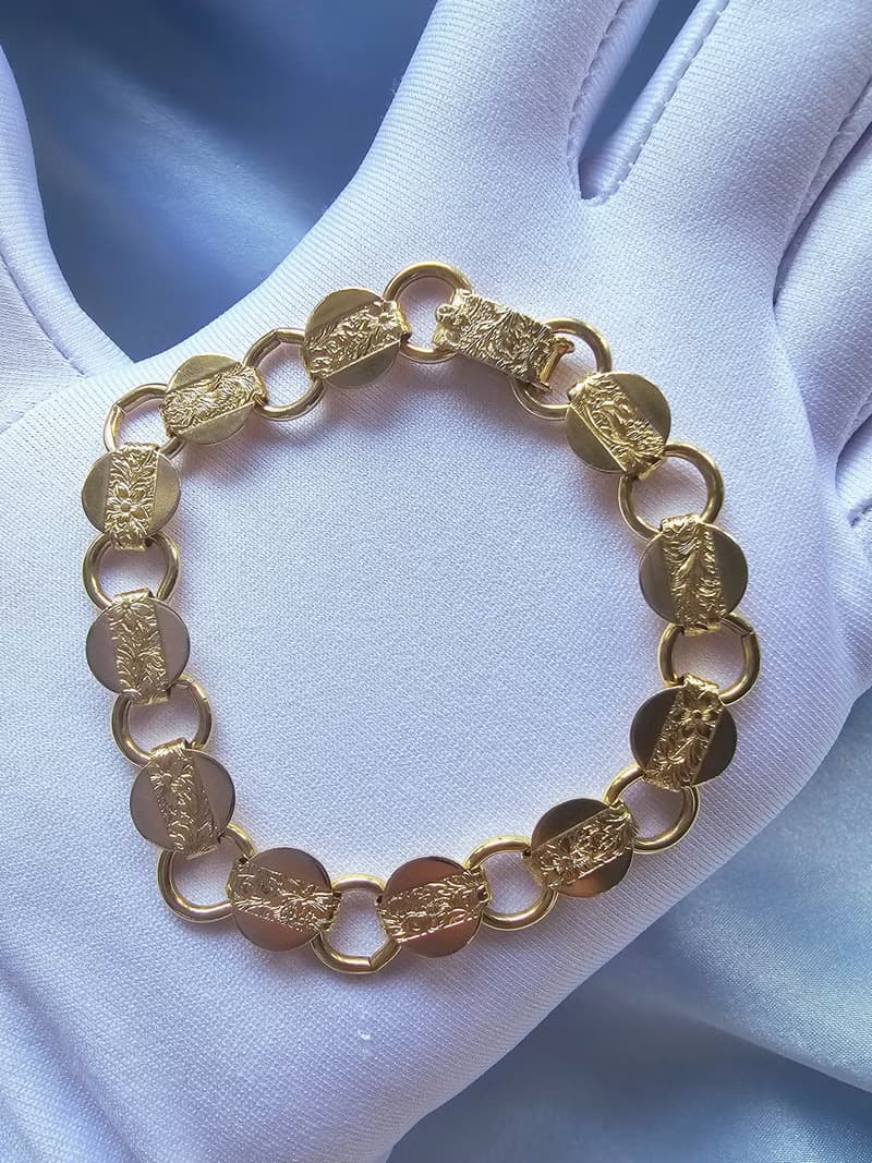 1959年SARAH COV金花紋手鍊/復古珠寶首飾/美國西洋古董