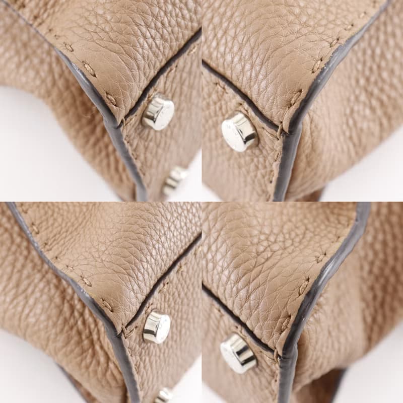 【日本直送】フェンディ FENDI ピーカブー レギュラー ハンドバッグ セレリア 2WAYショルダー 8BN226 レザー 茶 レディース【中古】