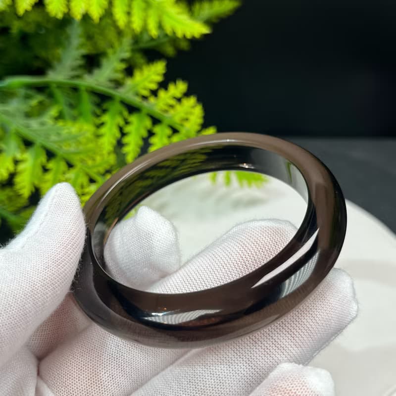 高品質 玻璃體冰曜石手鐲 54MM 高冰黑曜石手環 招財聚氣果斷自信