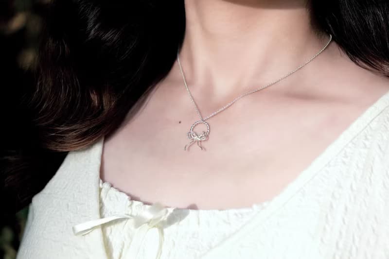 繫住微光 | 蝴蝶結花圈項鍊 | 純銀項鍊