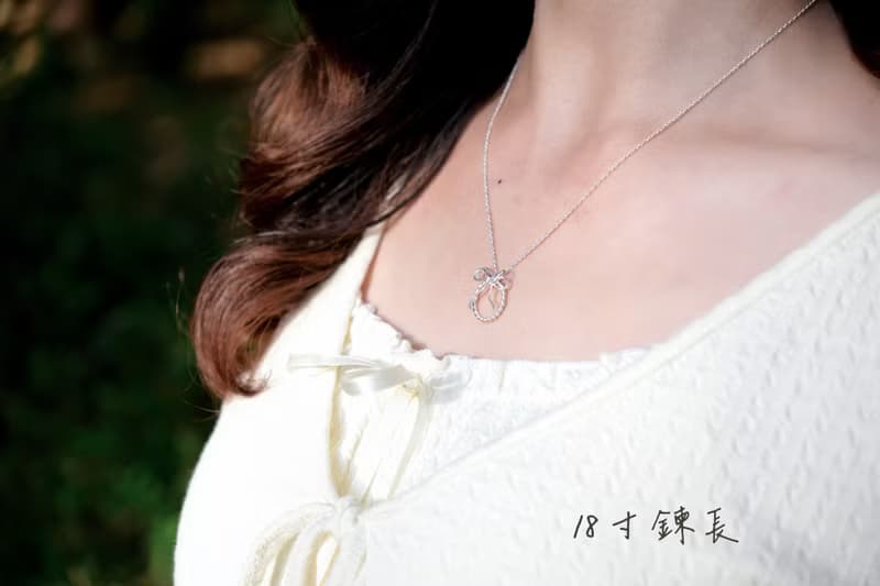 繫住微光 | 蝴蝶結花圈項鍊 | 純銀項鍊