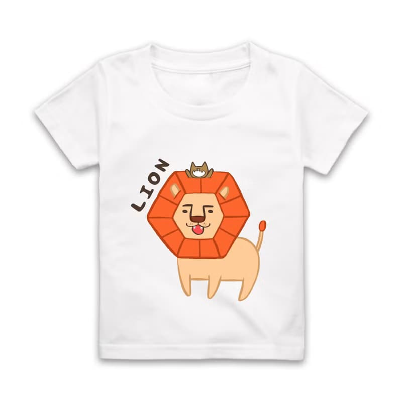 字母L-LION短袖T恤-白