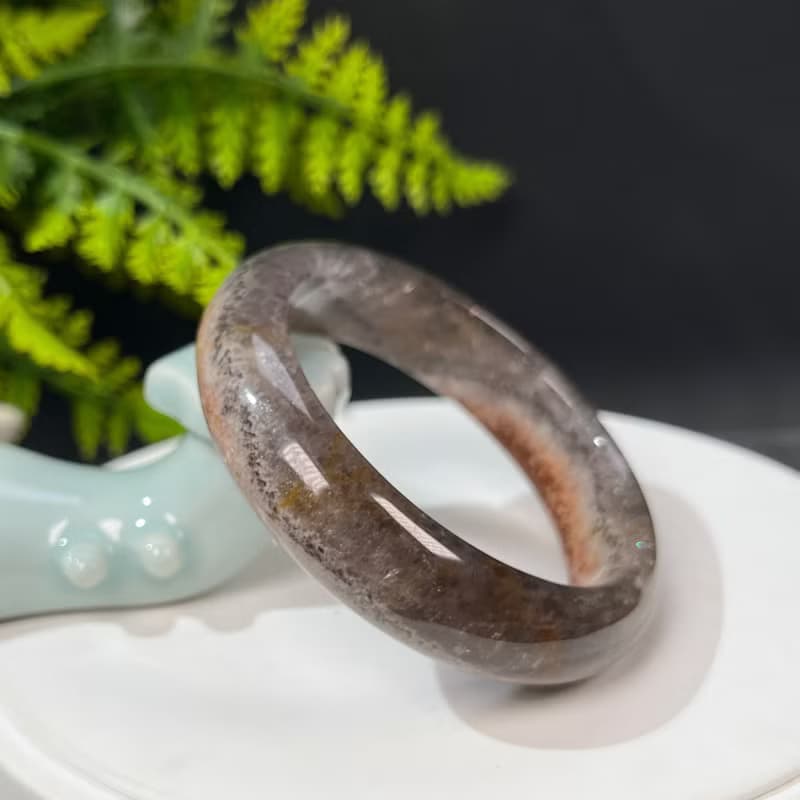 畢業級極光23水晶手鐲57MM 冰透星光彩虹閃片灰底聚寶盆 金牙能量