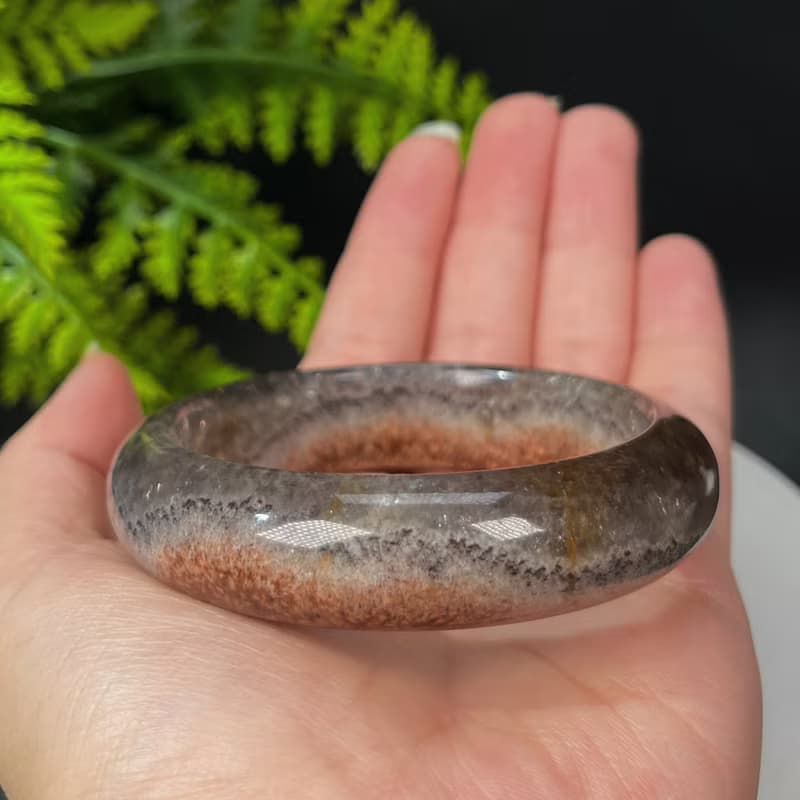 畢業級極光23水晶手鐲57MM 冰透星光彩虹閃片灰底聚寶盆 金牙能量