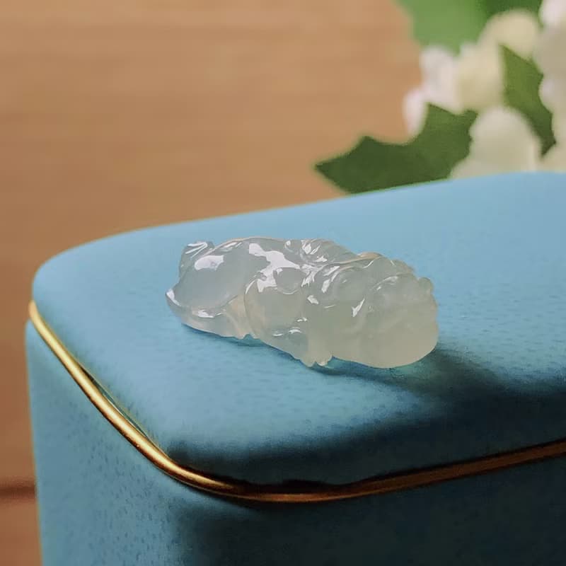 【招財神獸】冰種翡翠貔貅| 戒面| 裸石|天然緬甸玉翡翠A貨|送禮
