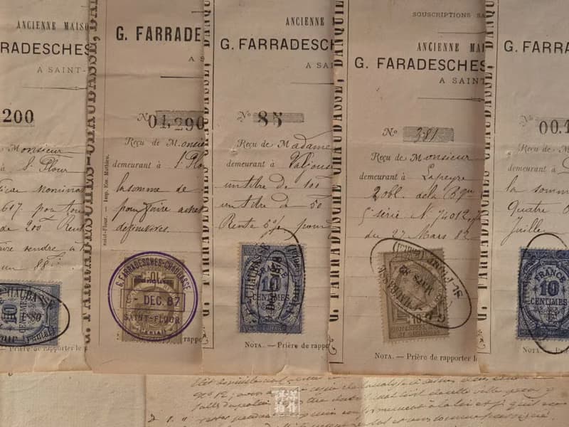 1879-1887年 法國聖弗洛 | 債券交易證明文件 / 6張 | 朝洋選物