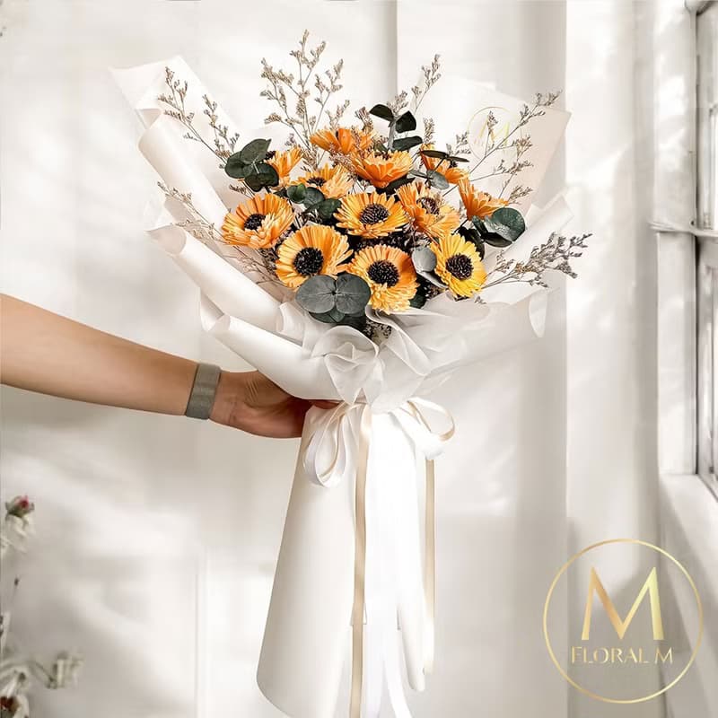 滿滿向日葵祝福擴香花束(贈送5ml香氛油)