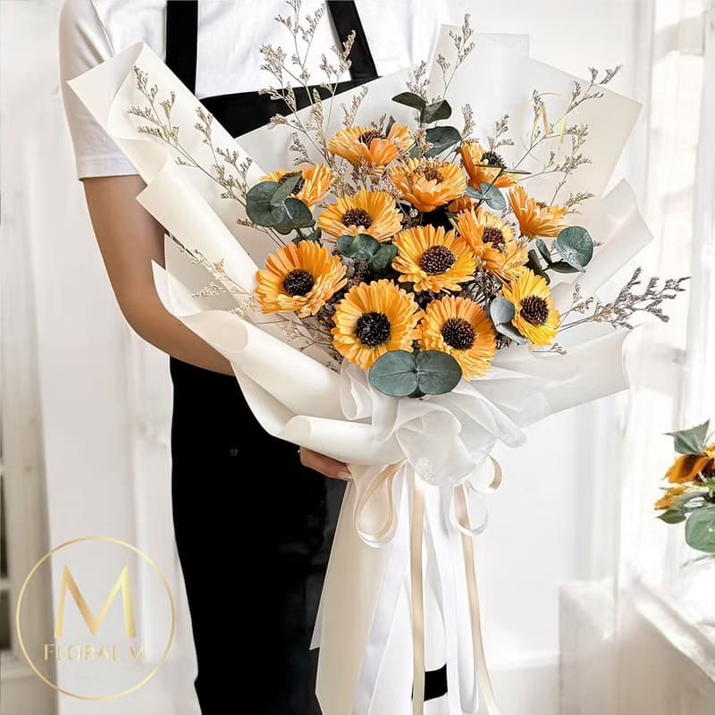 滿滿向日葵祝福擴香花束(贈送5ml香氛油)