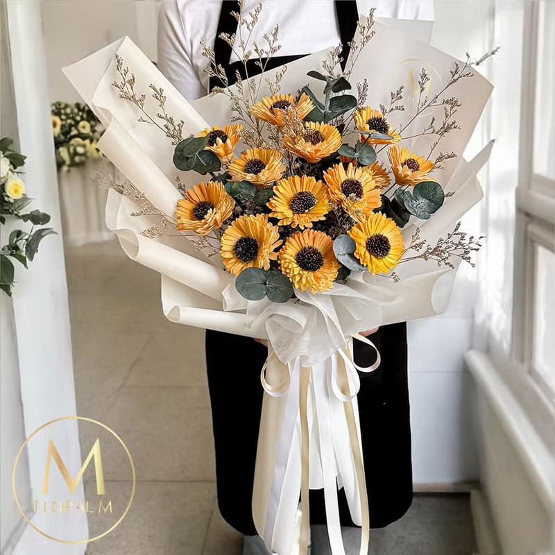 滿滿向日葵祝福擴香花束(贈送5ml香氛油)