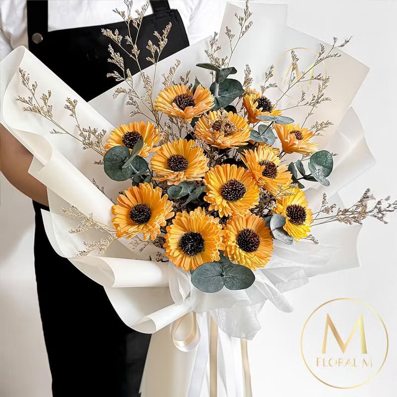 滿滿向日葵祝福擴香花束(贈送5ml香氛油)