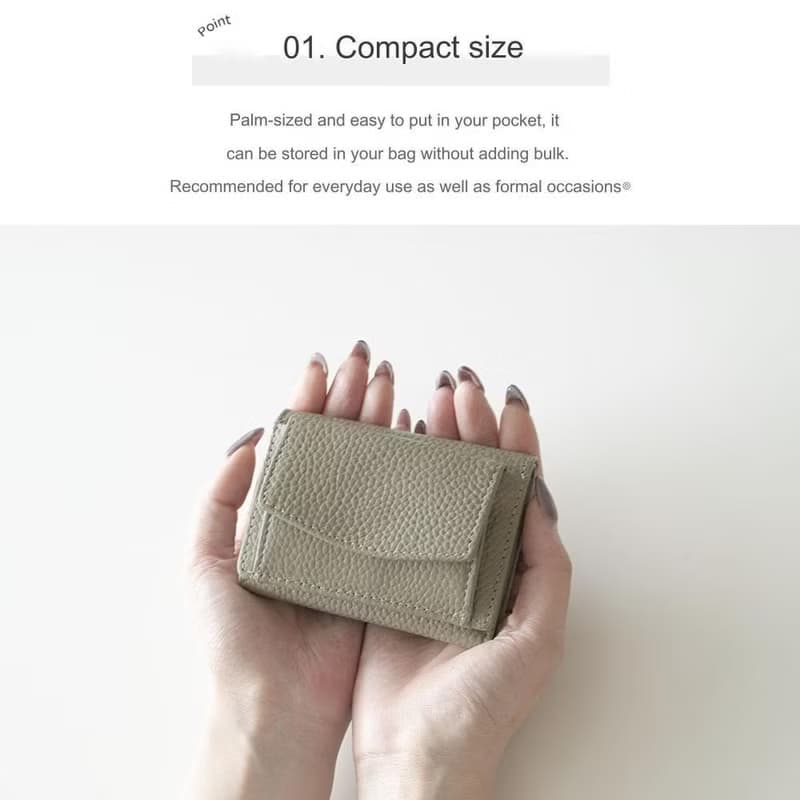 【 ミニウォレット 名入れ 】 本革 ミニ財布 三つ折り財布 コンパクト くすみカラー 文字入れ HR07U