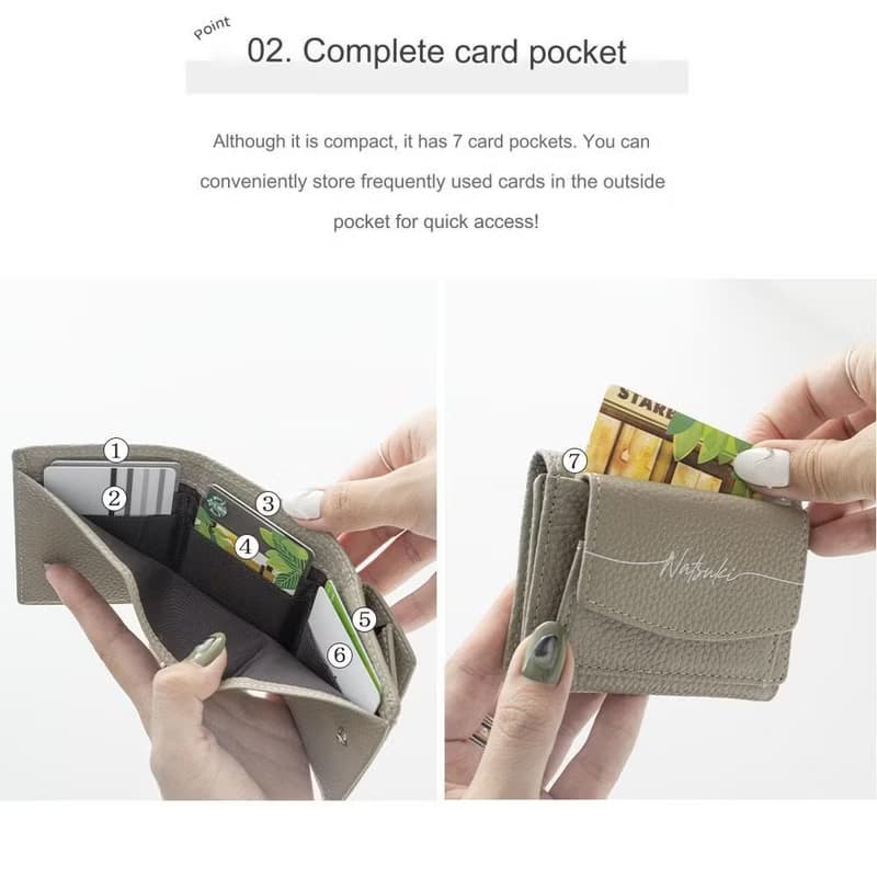 【 ミニウォレット 名入れ 】 本革 ミニ財布 三つ折り財布 コンパクト くすみカラー 文字入れ HR07U