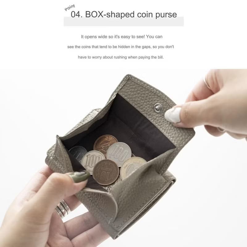 【 ミニウォレット 名入れ 】 本革 ミニ財布 三つ折り財布 コンパクト くすみカラー 文字入れ HR07U